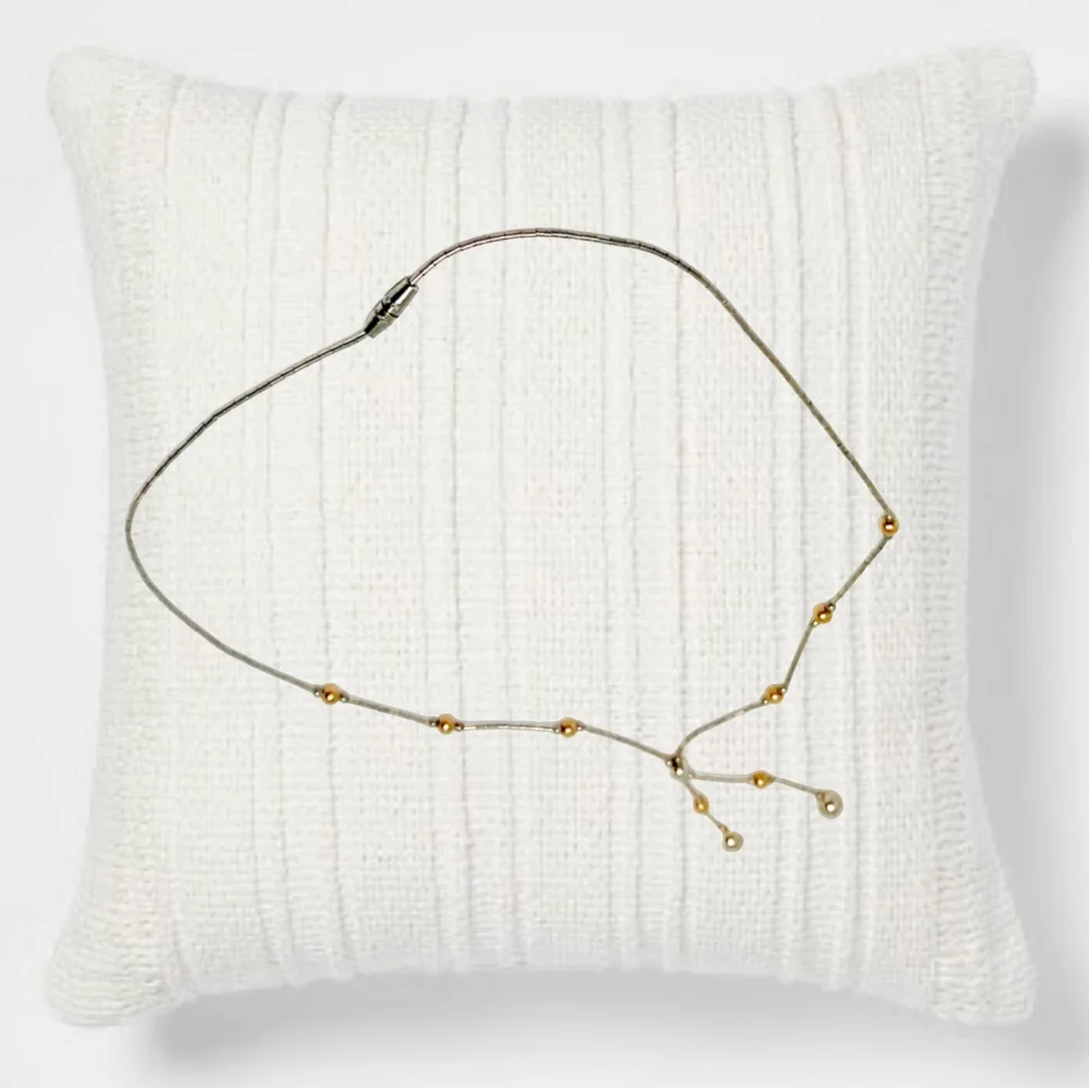 Silver Tone Choker/Necklace w/ Tiny Gold Tone Beads